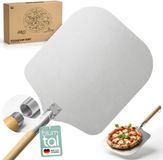 Blumtal Professionele Pizzaschep - Aluminium Pizzaschep - Houten handvat 62 cm