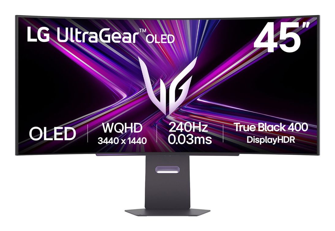 LG UltraGear 45GX900A-B 44.5" Curved OLED WQHD Gaming Monitor - 240Hz, USB-C 65W