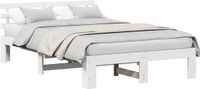 vidaXL Bedframe met hoofdeinde Wit 140 x 190 cm Massief grenenhout