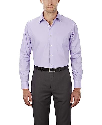 Van Heusen Poplin Regular Fit Solid Point Kraag Jurk Shirt Heren - Lavendel - L
