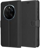 Techsuit Hoesje geschikt voor HONOR Magic7 Pro - Leather Folio Book Wallet Case - Zwart