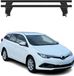 Omac Barres de toit transversales en aluminium pour Toyota Auris III Break 2018-2026 – Antivol – Rainure en T – Testées City Crash – Charge max 50 kg Noir