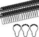 OEM Shenzhen Haorui Industrial Technology Co., Ltd. Douchegordijnringen Glanzend Metaal - 40 Stuks - Zwart - Met Schuifsysteem