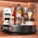 Sans marque Support à épices en métal 360° Rotatif Lazy Susan Plateau tournant Organisateur de placard de cuisine Noir 23 cm P x 23 cm L x 5 cm H