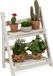Merkloos Relaxdays Bloemenrek, voor binnen en balkon, klapbaar, shabby chic, 51x41x25 cm, 2 etages, wit