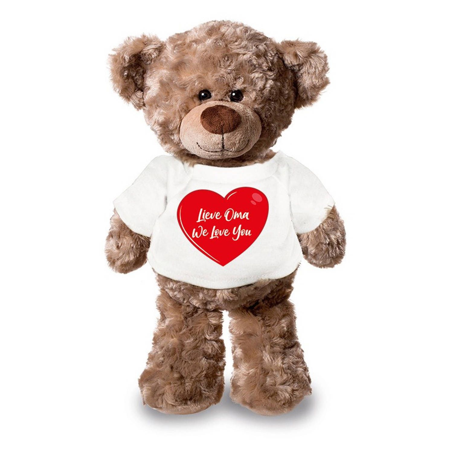 Bellatio Decorations Lieve oma we love you pluche teddybeer knuffel 24 cm - cadeau knuffelbeer