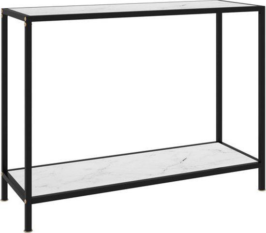 vidaXL Wandtafel 100x35x75 cm gehard glas wit