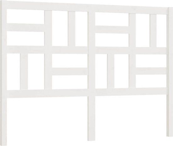 vidaXL Hoofdbord 146x4x104 cm massief grenenhout wit