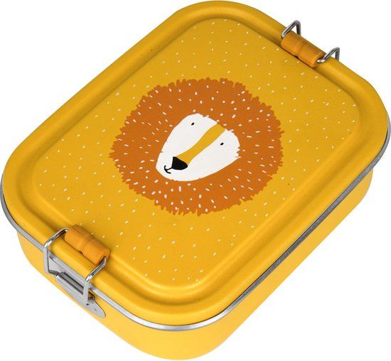 Trixie Baby Trixie Brooddoos klein - Mr. Lion - RSV Lunchbox voor kinderen - Makkelijk te openen Broodtrommel - Geel