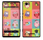 Royal Muurtattoo RS. 71790 zelfklevend voor Sony Xperia M met motief Owls Patchwork