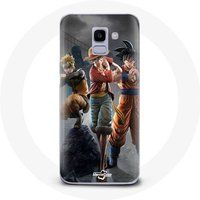 Maniacase Etui voor Samsung Galaxy J6 2018 Sangoku naruto Luffy uit één stuk Dragon Ball z 3D Anime manga