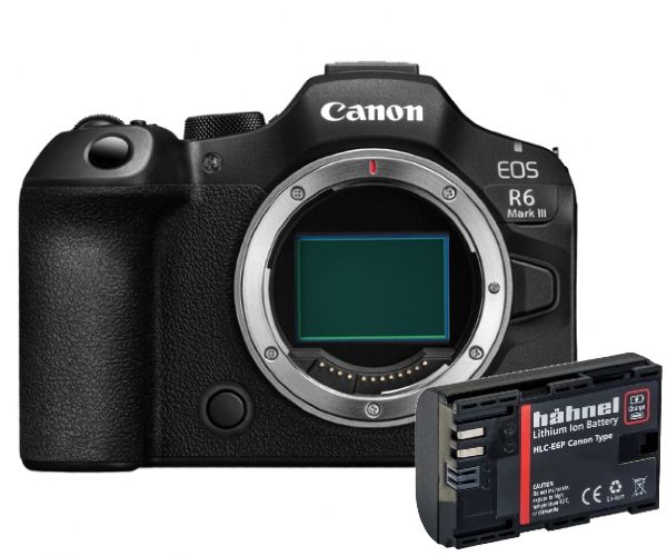 Canon EOS R6 mark III body + Hahnel LP-E6P Battery