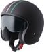 GMS-Moto Ride in Italy, casque ouvert, Mat Noir/Rouge/Blanc/Vert, L