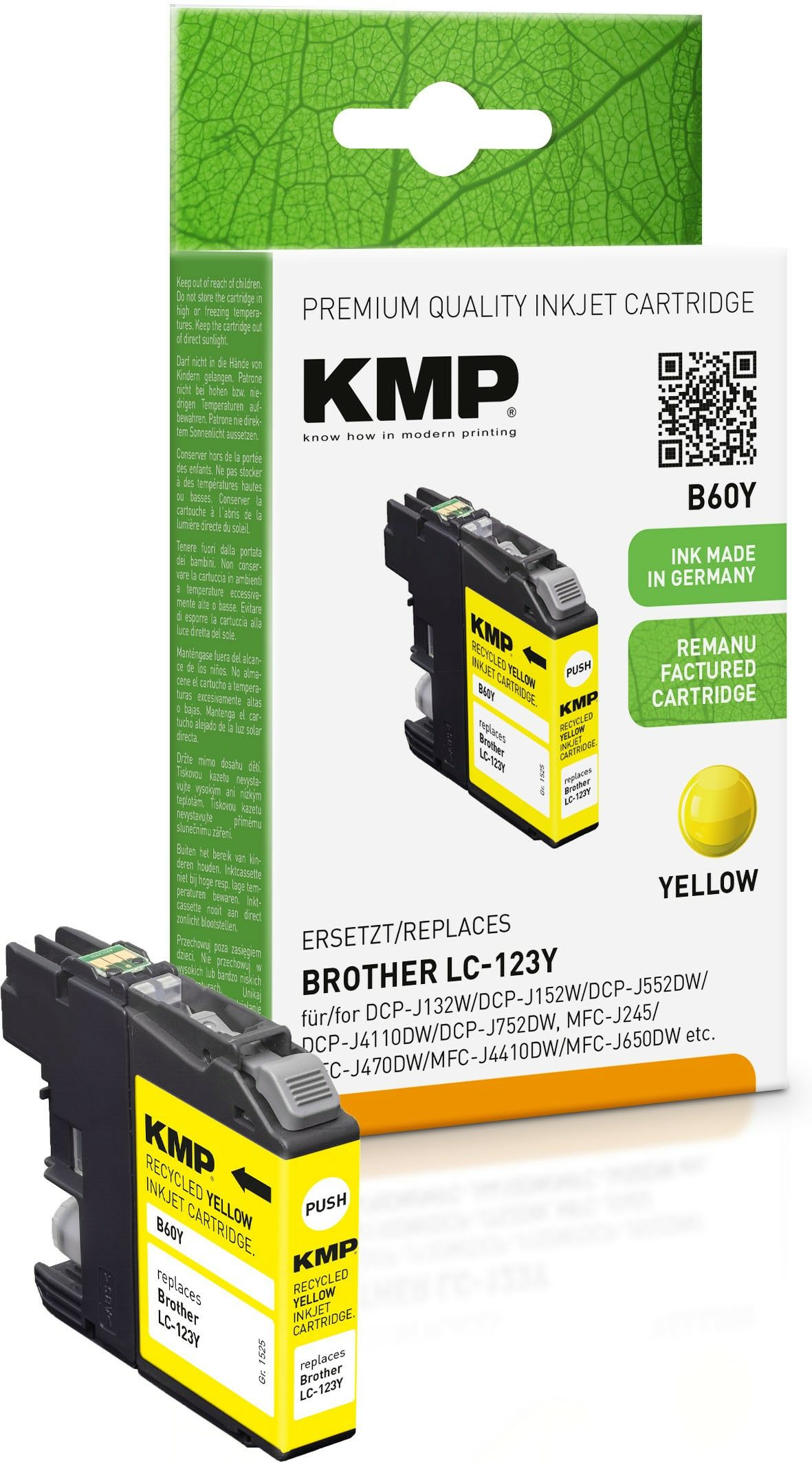 KMP B60Y - Inktcartridge - geel - 600 pagina's - voor Brother