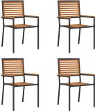vidaXL Stapelbare tuinstoelen, 4 stuks, bruin en zwart