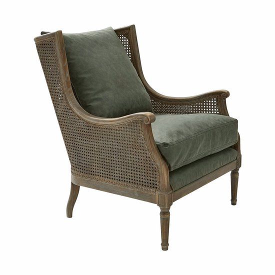 Loberon Fauteuil Greenbrier antiekbruin/groen