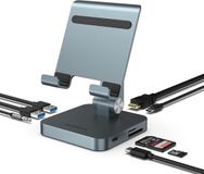 hopday USB C Hub, 6 in 1 USB C-adapter voor MacBook Air/Pro, Dual Display 4K HDMI Docking Station