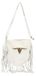 Sac bandoulière en daim pour femme, avec franges et détail tête de taureau, fabriqué en Italie