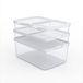 Rotho CAUMA koelkastorganizer set van 4, voedselcontainers voor koelkast, kunststof, wit/transparant, 2 x 1,2 l (18,4 x 13,6 x 6,2 cm), 1 x 2,6 l (27 x 18,4 x 6,2 cm), 1 x 4,65 l (27 x 18,4 x 11,3 cm)