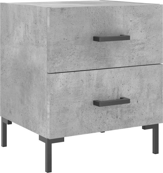 vidaXL Nachtkastje - 40x35x47,5 cm - Bewerkt Hout - Betongrijs