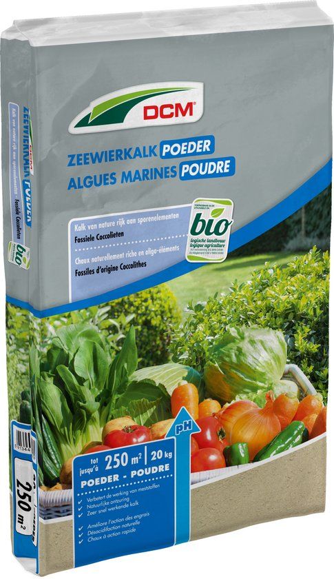 DCM Zeewierkalk Poeder 20KG - Biologisch - Voor Groente, Kruiden, Bloemen & Struiken