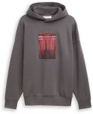 Tom Tailor Denim Oversized hoodie-sweatshirt met print Maat L classic mid grey