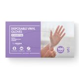 Amazon Gants Jetables en Vinyle, Non Poudrés, Sans Latex, Taille S, Lot de 100, Transparents