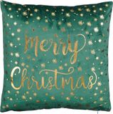 Kussen Merry Christmas "In The Mood" - vert - 40x40x10cm