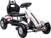 Homcom Kart à pédales - PP, Métal - Blanc