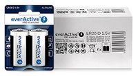 everActive D-batterijen, 12 stuks, alkaline, mono LR20 R20 1,5 V, hoge prestaties, 10 jaar houdbaarheid, 6 blisterkaarten