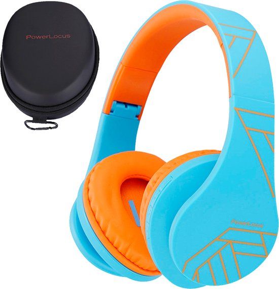 PowerLocus P2 draadloze Over-Ear Koptelefoon Inklapbaar voor kinderen - veilig volume van 85 dB - Bluetooth Hoofdtelefoon - Met microfoon