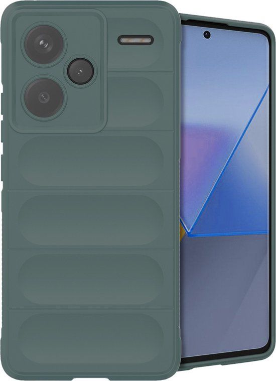 iMoshion EasyGrip Backcover - Donkergroen - Geschikt voor Xiaomi Redmi Note 13 Pro+