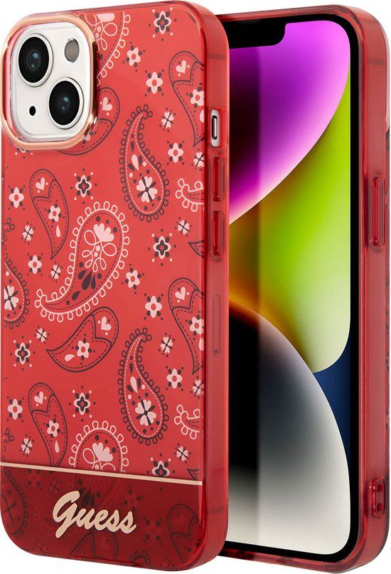 Guess Telefoonhoesje voor Apple iPhone 14 Plus - Rood
