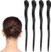Sans marque 4 pièces accessoires pour cheveux en bois coupés - élégants bâtons de chignon en forme de bambou et pinces pour femmes - Set de coiffure de 4 pièces - Accessoires pour cheveux faits à la main pour dames