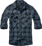 Brandit Checkshirt Heren Longsleeve - blauw/grijs/zwart - XL