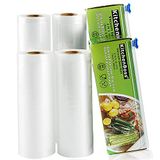 KitchenBoss Vacuümzakken voor levensmiddelen met cutter-box: 4 rollen 15/20x500 cm vacuümrollen BPA-vrije vacuümfolie voor folielasapparaat Sous Vide zak