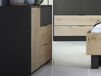 Mobistoxx UMPAL Commode 1 porte 3 tiroirs graphite/chêne artisan