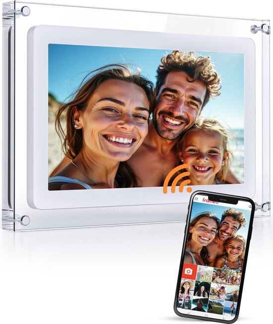 Pora&Co Digitale fotolijst 10.1 inch - Acryl - HD+ - IPS display - USB-C - Touchscreen