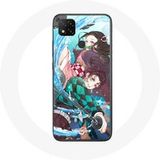 Maniacase Étui pour Xiaomi Redmi 9C Tanjiro et Nezuko Demon Slayer Kimetsu no Yaiba Anime