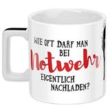 Sheepworld 45920 Tasse Wortheld "Wie oft darf man bei Notwehr eigentlich nachladen?"