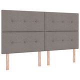 vidaXL LED Boxspringbed met hoofdeinde Taupe 180 x 200 cm Stof