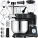 Kesser® Accessoire robot multifonction - Accessoire centrifugeuse - Robot culinaire K-KM 3000 avec pétrin, mélangeur multifonction, bol de 5,5 L avec 3 outils de mélange, centrifugeuse de 1,5 L, kit de saucisses, formes de pâtes et de biscuits - Noir