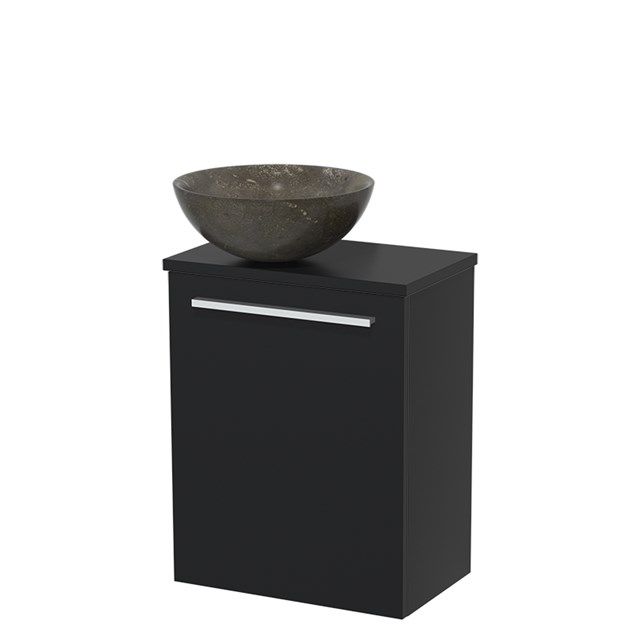 Maxaro Toiletmeubel met Waskom Natuursteen Modulo Mat Zwart 41 cm