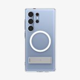 Spigen Ultra Hybrid S MagFit - Hoesje Geschikt voor Samsung Galaxy S25 Ultra - Compatibel met MagSafe en Qi2 - Back Cover met Air Cushion - Uitklapbare Standaard - Wit