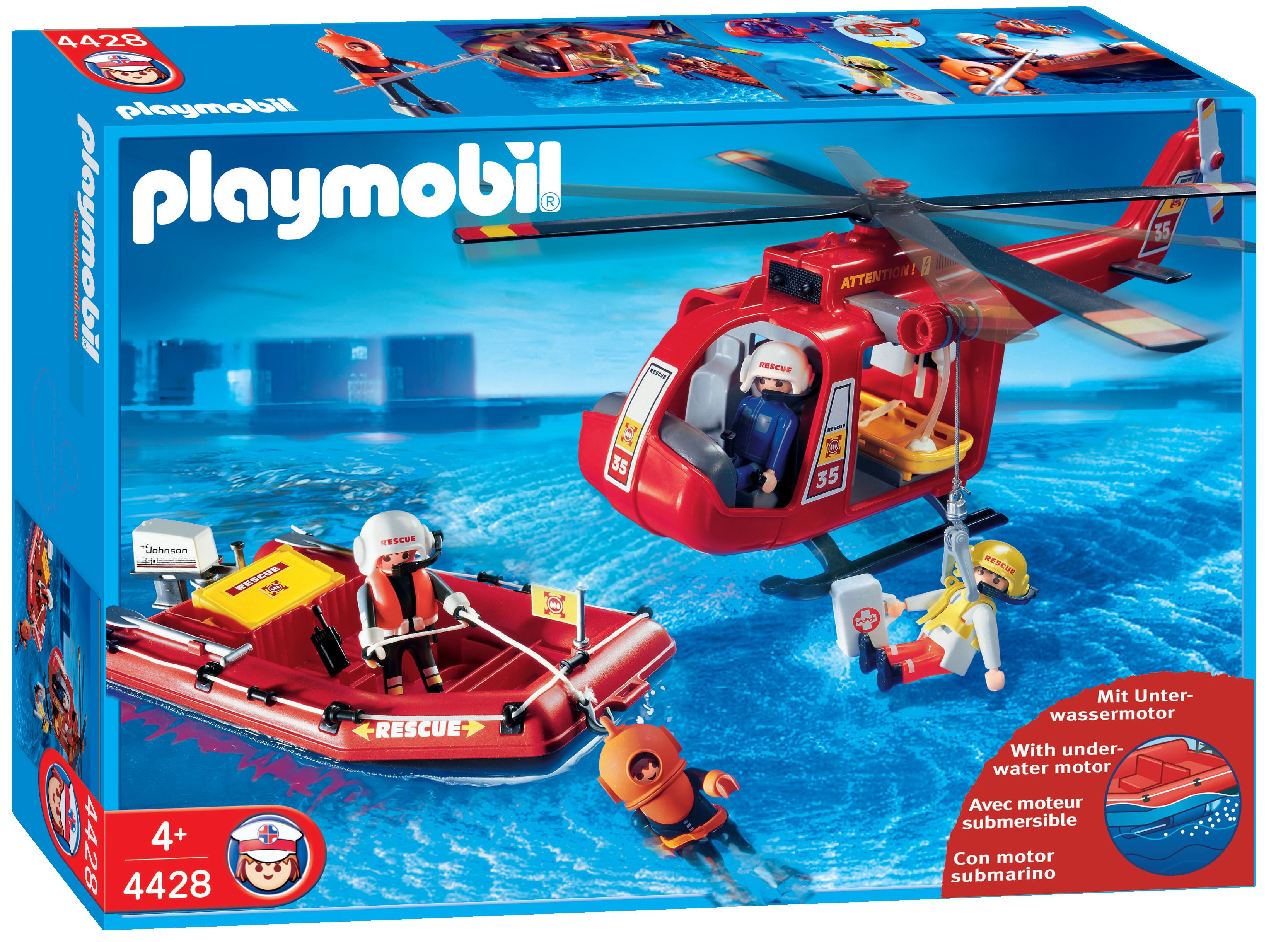 Playmobil Reddingshelikopter en boot - 4428