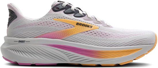 Brooks Ghost 17 Hardloopschoenen Dames - Grijs/Roze/Oranje - Maat 40.5