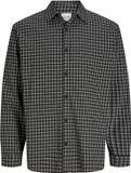 Jack & Jones Overhemd Pied-de-poule Lange mouw Regular Fit Katoen Zwart M