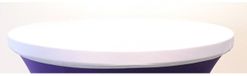 Housse de table extensible pour table haute Ø 80 cm – élastique, infroissable - Blanc