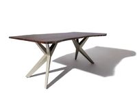 Acacia Table à manger 200x100 laqué Brun / Gris mat FREEFORM #41