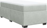 vidaXL Boxspringbed met matras, fluweel, lichtgrijs, 90x200 cm